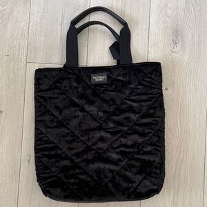 Victoria's Secret Black Velvet Tote